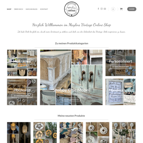 Die Shop Homepage von Maylins Vintage