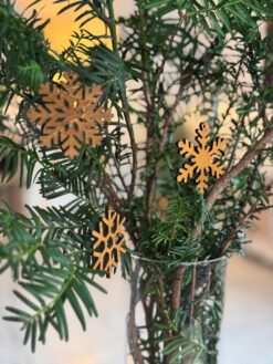Holz Weihnachtsbaum-Anhänger "Schneeflocke" (alle Designs im 6er-Set)