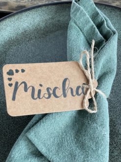 Kraftpapier Namensanhänger „Handlettering“