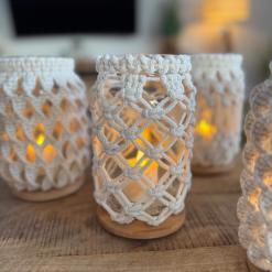 Makramee Windlicht „Bali“